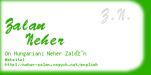 zalan neher business card